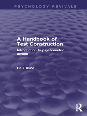 cover image of A Handbook of Test Construction (Psychology Revivals)